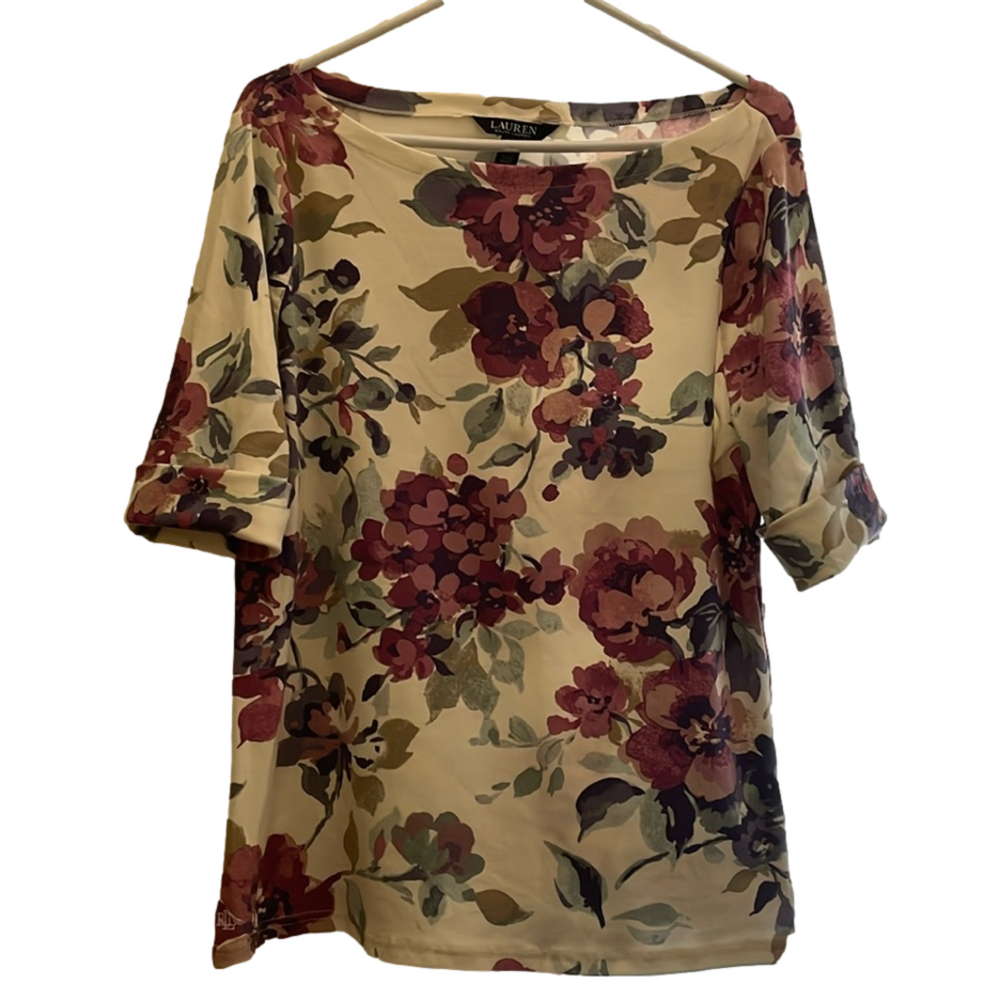 Ralph Lauren Floral Top Size XL New!